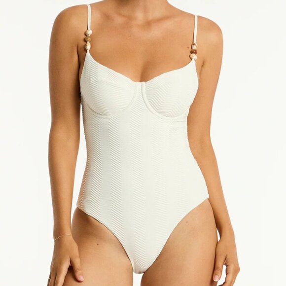 NWT Sea Level Australia Caracus Balconette One Piece in Coconut - Picture 1 of 7